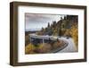 North Carolina, Linville, Linn Cove Viaduct with Traffic in Fall-Walter Bibikow-Framed Photographic Print