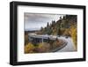 North Carolina, Linville, Linn Cove Viaduct with Traffic in Fall-Walter Bibikow-Framed Photographic Print