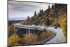 North Carolina, Linville, Linn Cove Viaduct with Traffic in Fall-Walter Bibikow-Mounted Photographic Print