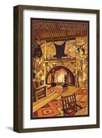 North Carolina - Lodge Interior-Lantern Press-Framed Art Print