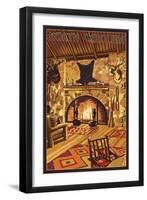 North Carolina - Lodge Interior-Lantern Press-Framed Art Print