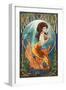 North Carolina - Mermaid-Lantern Press-Framed Art Print