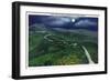 North Carolina - Moonlight Scene on the Picturesque Blue Ridge Parkway-Lantern Press-Framed Art Print