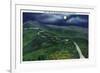 North Carolina - Moonlight Scene on the Picturesque Blue Ridge Parkway-Lantern Press-Framed Art Print