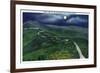 North Carolina - Moonlight Scene on the Picturesque Blue Ridge Parkway-Lantern Press-Framed Art Print