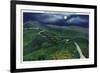 North Carolina - Moonlight Scene on the Picturesque Blue Ridge Parkway-Lantern Press-Framed Art Print