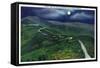 North Carolina - Moonlight Scene on the Picturesque Blue Ridge Parkway-Lantern Press-Framed Stretched Canvas
