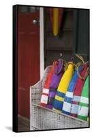 North Carolina, Outer Banks National Seashore, Corolla, Decor Buoys-Walter Bibikow-Framed Stretched Canvas