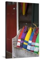 North Carolina, Outer Banks National Seashore, Corolla, Decor Buoys-Walter Bibikow-Stretched Canvas