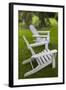 North Carolina, Outer Banks Seashore, Corolla, Adirondack Lawn Chairs-Walter Bibikow-Framed Photographic Print