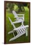 North Carolina, Outer Banks Seashore, Corolla, Adirondack Lawn Chairs-Walter Bibikow-Framed Photographic Print