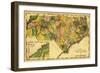 North Carolina - Panoramic Map-Lantern Press-Framed Art Print