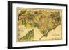 North Carolina - Panoramic Map-Lantern Press-Framed Art Print