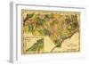 North Carolina - Panoramic Map-Lantern Press-Framed Art Print