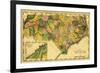 North Carolina - Panoramic Map-Lantern Press-Framed Art Print