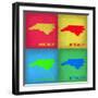 North Carolina Pop Art Map 1-NaxArt-Framed Premium Giclee Print