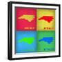 North Carolina Pop Art Map 1-NaxArt-Framed Art Print