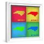 North Carolina Pop Art Map 1-NaxArt-Framed Art Print