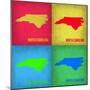 North Carolina Pop Art Map 1-NaxArt-Mounted Art Print