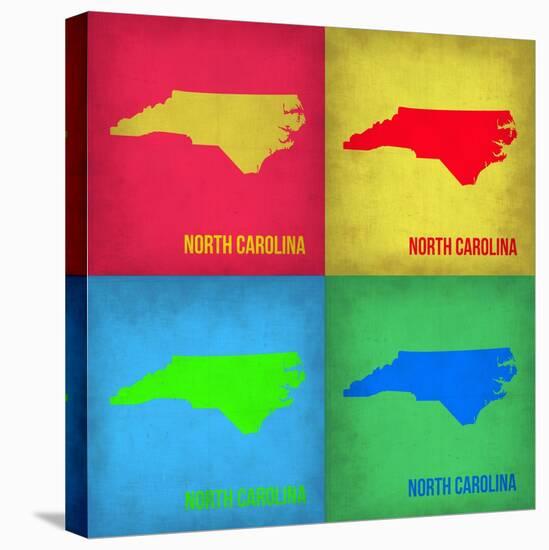 North Carolina Pop Art Map 1-NaxArt-Stretched Canvas