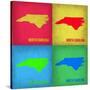 North Carolina Pop Art Map 1-NaxArt-Stretched Canvas