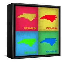 North Carolina Pop Art Map 1-NaxArt-Framed Stretched Canvas