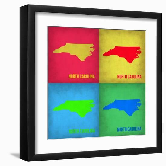 North Carolina Pop Art Map 1-NaxArt-Framed Art Print