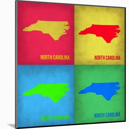 North Carolina Pop Art Map 1-NaxArt-Mounted Art Print