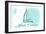 North Carolina - Sailboat - Teal - Coastal Icon-Lantern Press-Framed Art Print