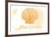 North Carolina - Scallop Shell - Yellow - Coastal Icon-Lantern Press-Framed Art Print