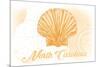 North Carolina - Scallop Shell - Yellow - Coastal Icon-Lantern Press-Mounted Art Print