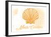 North Carolina - Scallop Shell - Yellow - Coastal Icon-Lantern Press-Framed Art Print