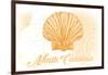 North Carolina - Scallop Shell - Yellow - Coastal Icon-Lantern Press-Framed Art Print