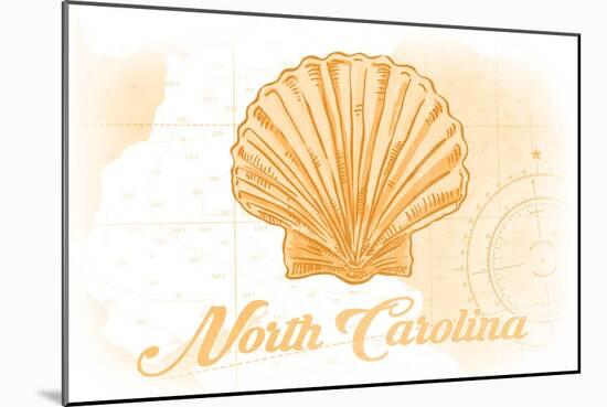 North Carolina - Scallop Shell - Yellow - Coastal Icon-Lantern Press-Mounted Art Print