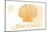 North Carolina - Scallop Shell - Yellow - Coastal Icon-Lantern Press-Mounted Art Print