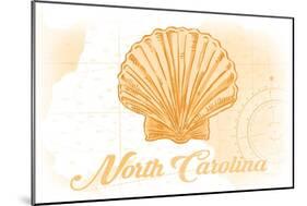 North Carolina - Scallop Shell - Yellow - Coastal Icon-Lantern Press-Mounted Art Print