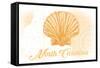 North Carolina - Scallop Shell - Yellow - Coastal Icon-Lantern Press-Framed Stretched Canvas