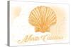 North Carolina - Scallop Shell - Yellow - Coastal Icon-Lantern Press-Stretched Canvas