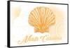 North Carolina - Scallop Shell - Yellow - Coastal Icon-Lantern Press-Framed Stretched Canvas
