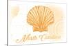 North Carolina - Scallop Shell - Yellow - Coastal Icon-Lantern Press-Stretched Canvas