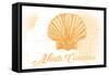 North Carolina - Scallop Shell - Yellow - Coastal Icon-Lantern Press-Framed Stretched Canvas