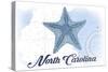 North Carolina - Starfish - Blue - Coastal Icon-Lantern Press-Stretched Canvas