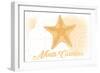 North Carolina - Starfish - Yellow - Coastal Icon-Lantern Press-Framed Art Print