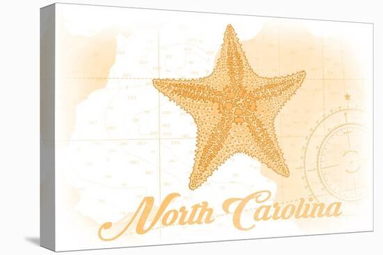 North Carolina - Starfish - Yellow - Coastal Icon-Lantern Press-Stretched Canvas