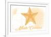 North Carolina - Starfish - Yellow - Coastal Icon-Lantern Press-Framed Premium Giclee Print