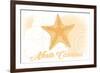 North Carolina - Starfish - Yellow - Coastal Icon-Lantern Press-Framed Premium Giclee Print