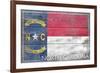North Carolina State Flag - Barnwood Painting-Lantern Press-Framed Art Print