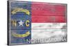 North Carolina State Flag - Barnwood Painting-Lantern Press-Stretched Canvas