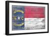 North Carolina State Flag - Barnwood Painting-Lantern Press-Framed Art Print