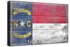 North Carolina State Flag - Barnwood Painting-Lantern Press-Stretched Canvas